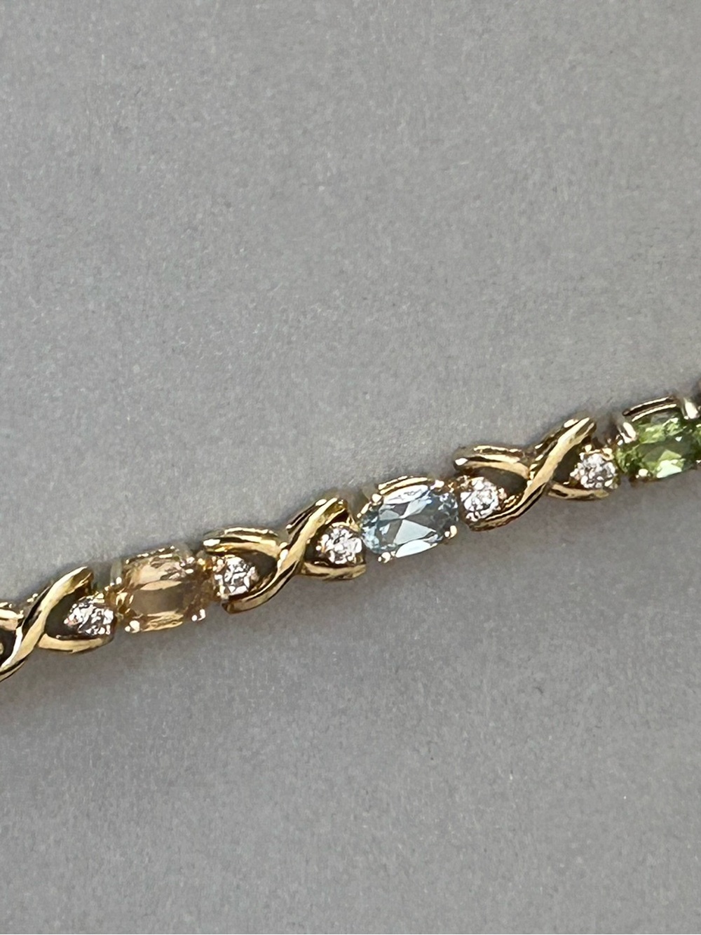 Vtg DBJ 925 Sterling Silver Gold Vermeil Rainbow Multi Gemstone XO Tennis Bracel - Picture 15 of 16